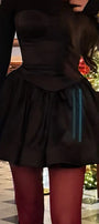 MAXI SET TOP CU FUSTA GRACELYN DANTELA GLITTER SATIN VERDE INCHIS