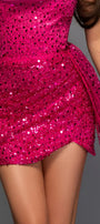 МAXI SET TOP CON GONNA GRACELYN PIZZO GLITTERATO RASO VERDE SCURO