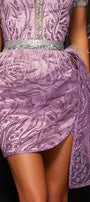 МAXI SET TOP CON GONNA GRACELYN PIZZO GLITTERATO RASO VERDE SCURO