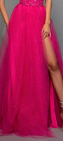 MAXI SET TOP CU FUSTA GRACELYN DANTELA GLITTER SATIN VERDE INCHIS