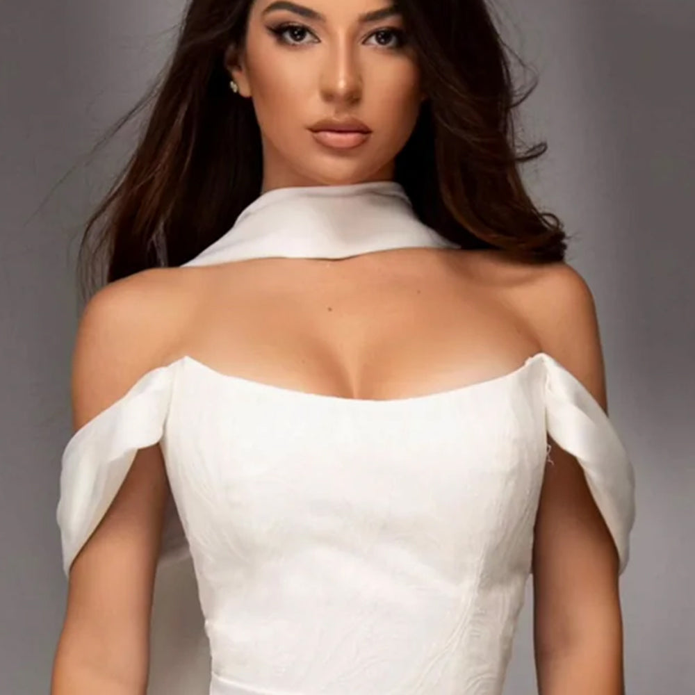 ТОП DAYANA ДАНТЕЛА ГЛИТЕР САТЕН БЯЛ
