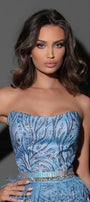 МAXI SET TOP CON GONNA GRACELYN PIZZO GLITTERATO RASO VERDE SCURO