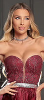 МAXI SET TOP CON GONNA GRACELYN PIZZO GLITTERATO RASO VERDE SCURO