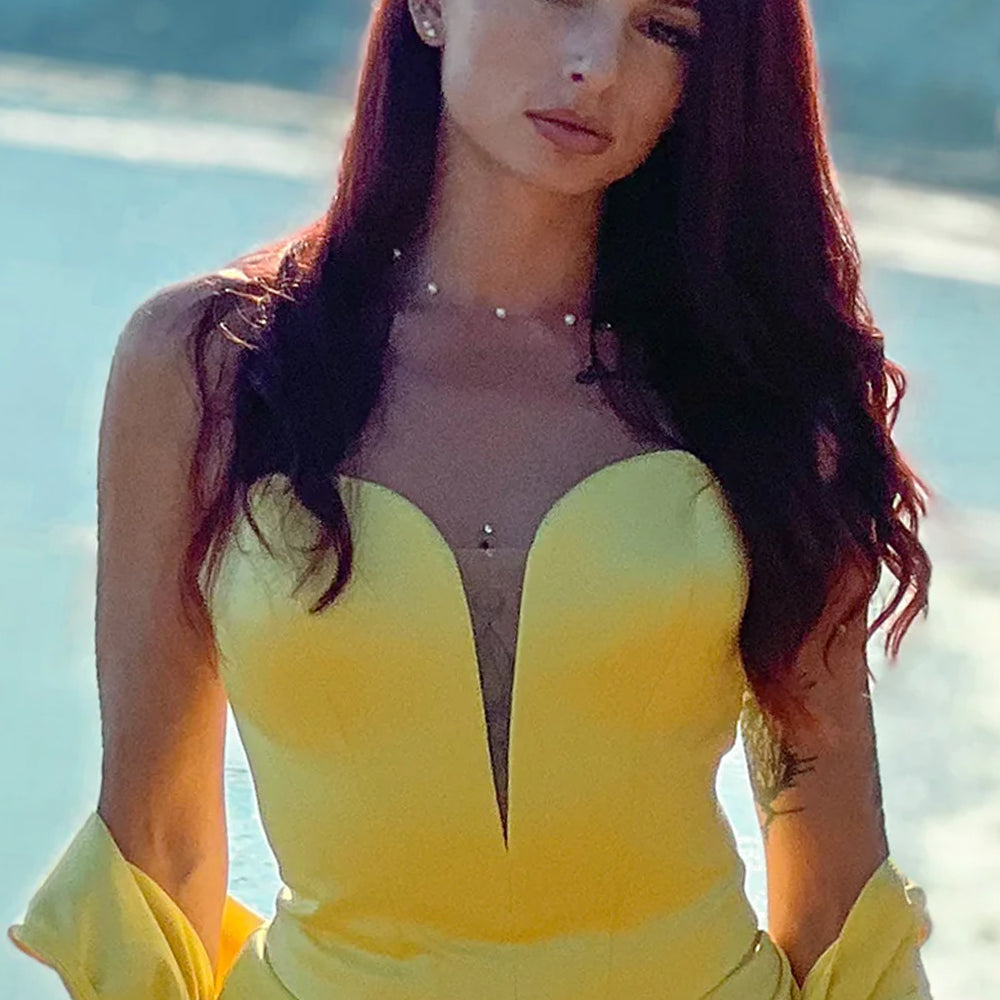 МAXI SET TOP CON GONNA JANA RASO GIALLO