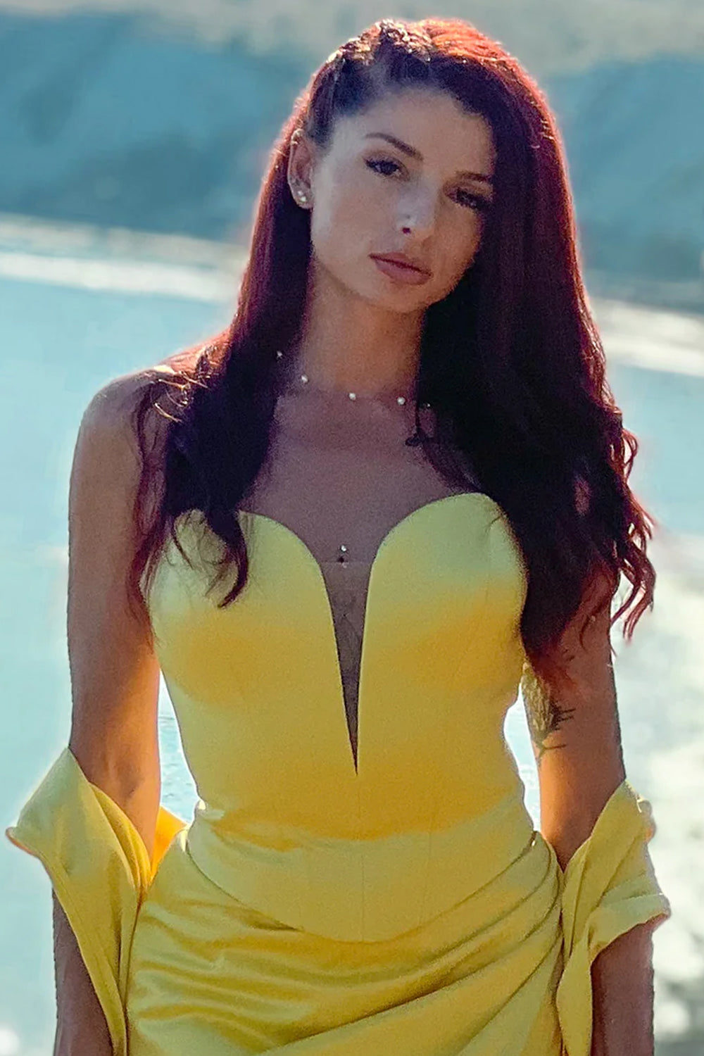 МAXI SET TOP CON GONNA JANA RASO GIALLO