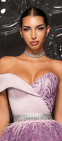 МAXI SET TOP CON GONNA GRACELYN PIZZO GLITTERATO RASO VERDE SCURO