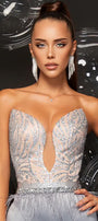 МAXI SET TOP CON GONNA GRACELYN PIZZO GLITTERATO RASO VERDE SCURO