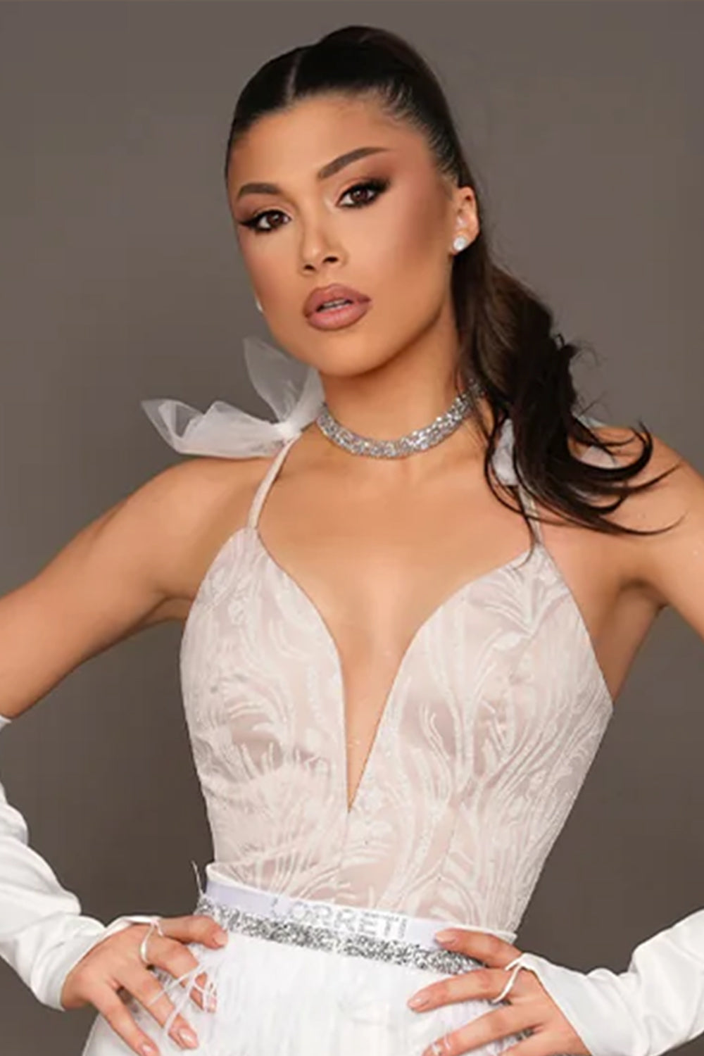 ТОП ADRIANA ДАНТЕЛА ГЛИТЕР БЯЛО С НЮД