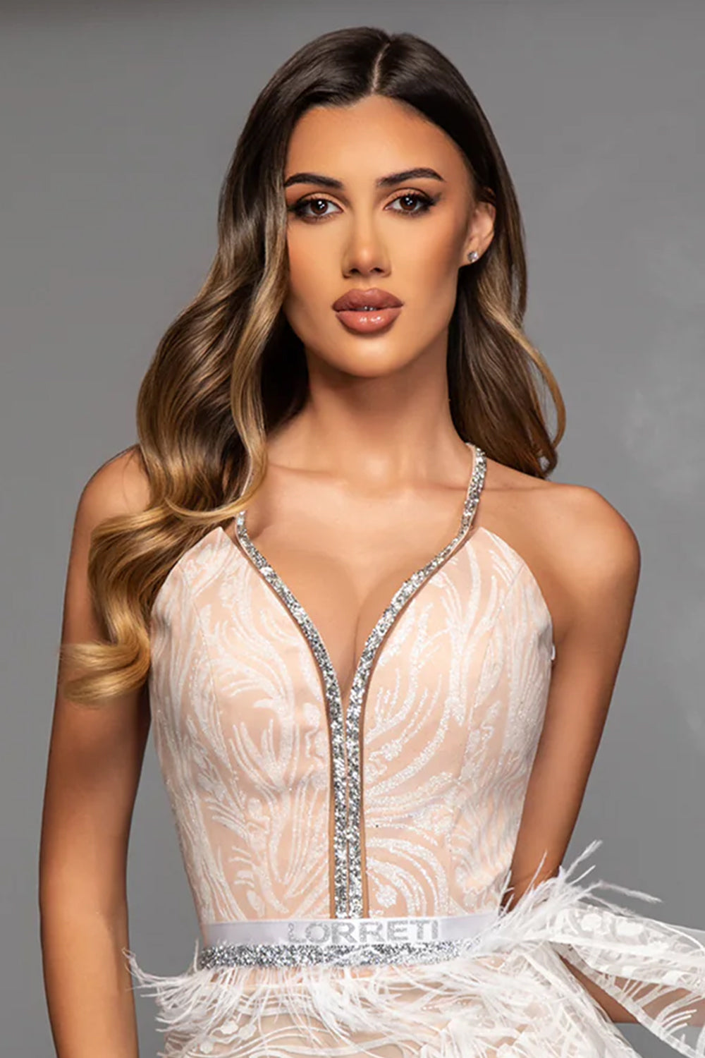 ТОП CANDICE ГЛИТЕР ДАНТЕЛА КАМЪНИ БЯЛ С НЮД