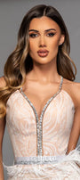 ТОП CANDICE ГЛИТЕР ДАНТЕЛА КАМЪНИ БЯЛ С НЮД