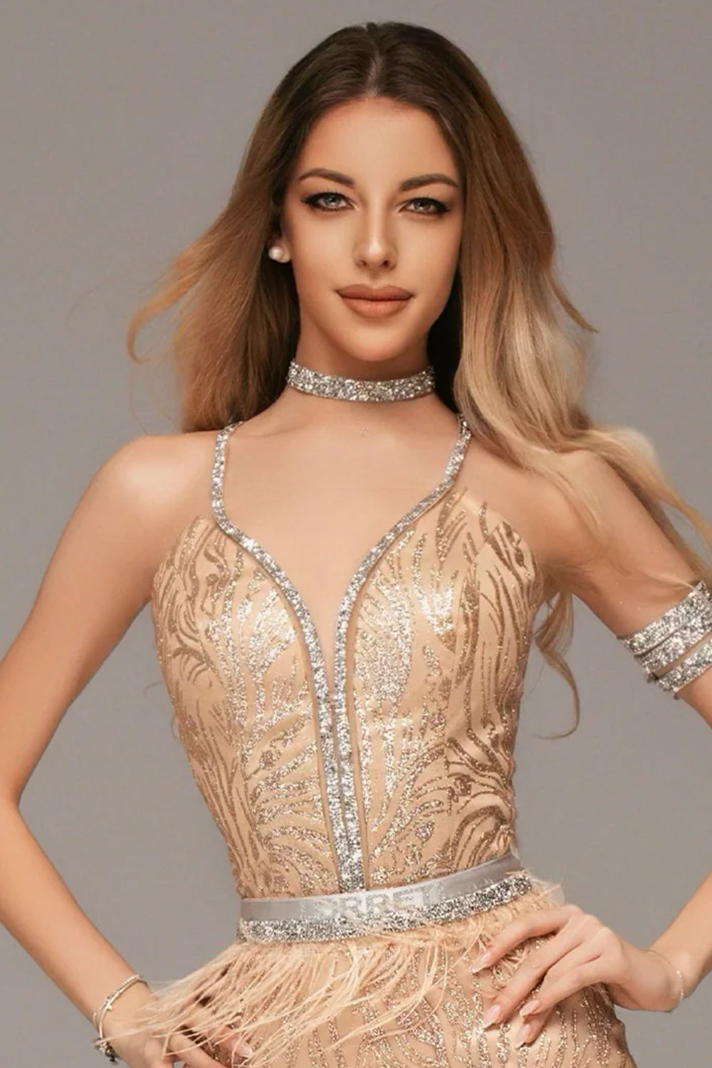 ТОП CANDICE ГЛИТЕР ДАНТЕЛА КАМЪНИ ЗЛАТЕН