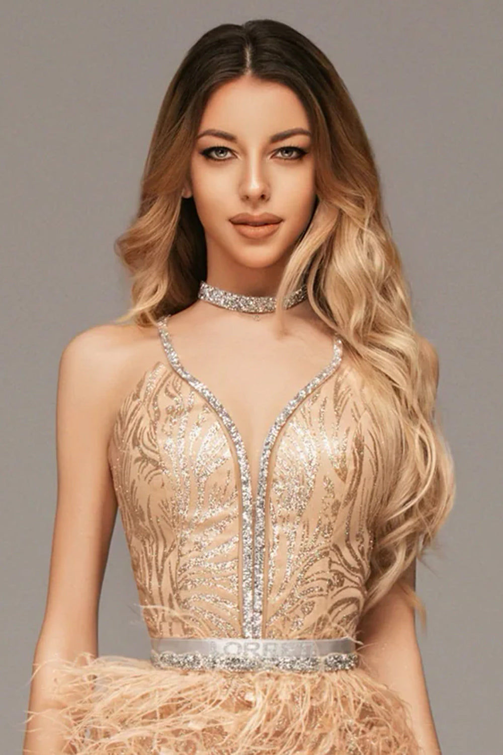 ТОП CANDICE ГЛИТЕР ДАНТЕЛА КАМЪНИ ЗЛАТЕН