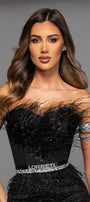 МAXI SET TOP CON GONNA GRACELYN PIZZO GLITTERATO RASO VERDE SCURO