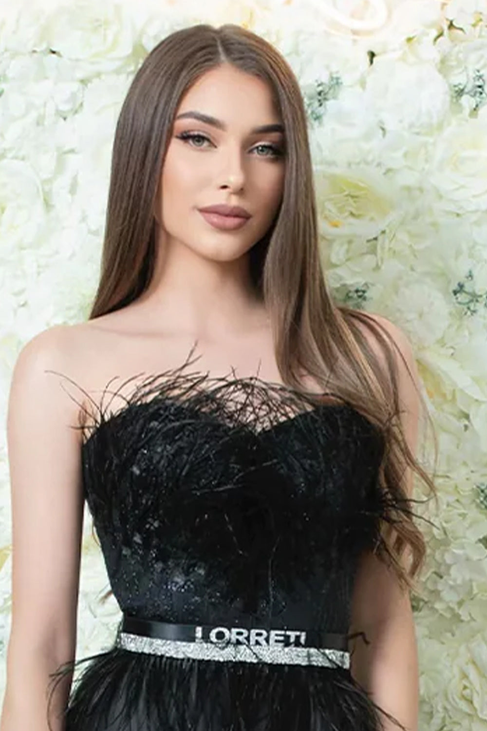 МAXI SET TOP CON GONNA GRACELYN PIZZO GLITTERATO RASO VERDE SCURO