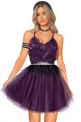 MINI VESTIDO ARIA ЕNCAJE TUL MORADO OSCURO