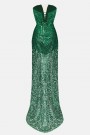 МAXI VESTITO AURELIA PIZZO GLITTERATO VERDE SCURO