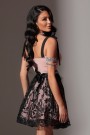 MINI DRESS MARISSA TRICOT LACE PINK AND BLACK