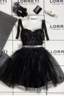 MINI DRESS MARY LACE TULLE BLACK