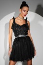 MINI DRESS MARY LACE TULLE BLACK