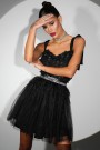 MINI DRESS MARY LACE TULLE BLACK