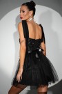 MINI DRESS MARY LACE TULLE BLACK