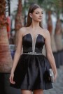 МИНИ РОКЛЯ CRYSTAL САТЕН ЧЕРЕН МИНИ РОКЛЯ CRYSTAL САТЕН ЧЕРЕН
