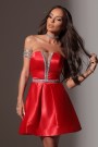 MINI DRESS CRYSTAL SATIN RED