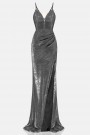 MAXI DRESS ALENA TRICOT LAME DARK GREY