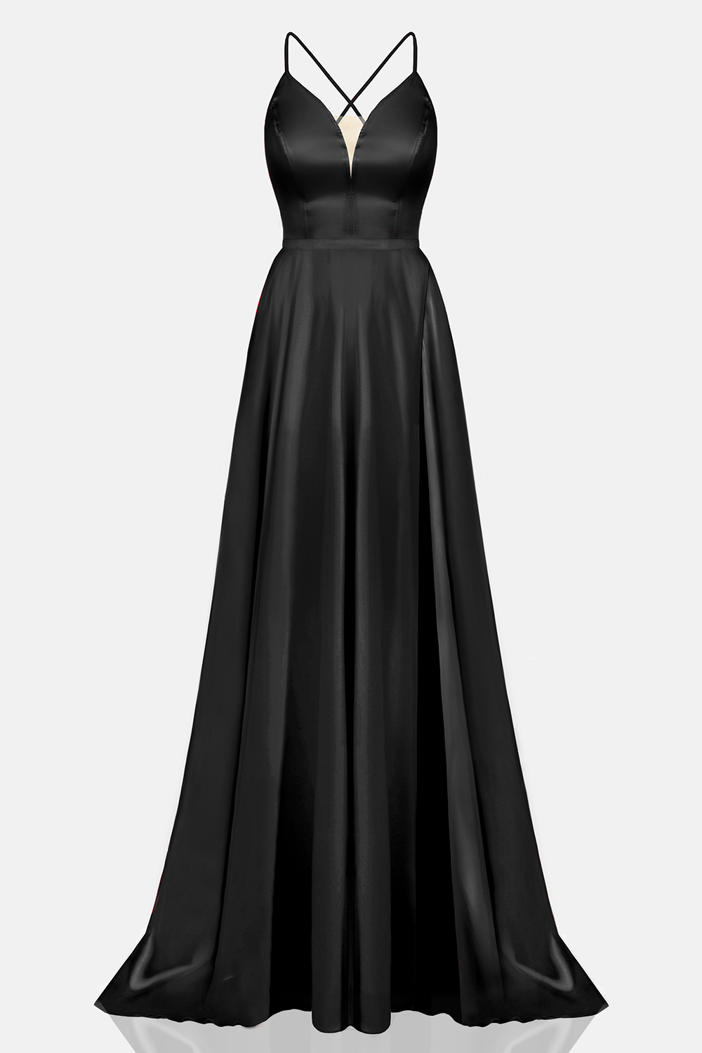 MAXI DRESS ADRIANA SATIN BLACK