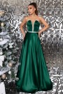 MAXI DRESS CELIN SATIN DARK GREEN