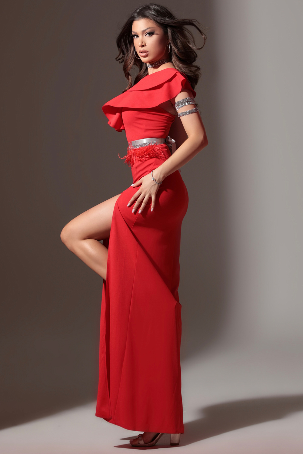 MAXI VESTIDO MADELYN LEOTARDO ROJO