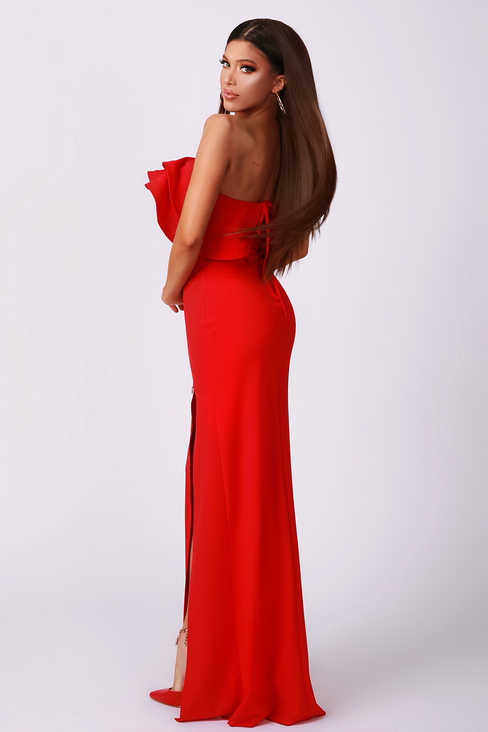 MAXI VESTIDO MADELYN LEOTARDO ROJO