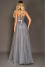 MAXI DRESS CANDICE LACE GLITTER TULLE DARK GREY