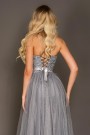 MAXI DRESS CANDICE LACE GLITTER TULLE DARK GREY