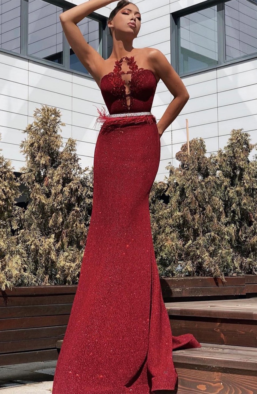 MAXI SKIRT AND CROP TOP SET 2 PARTS SINTIA GLITTER TRICOT