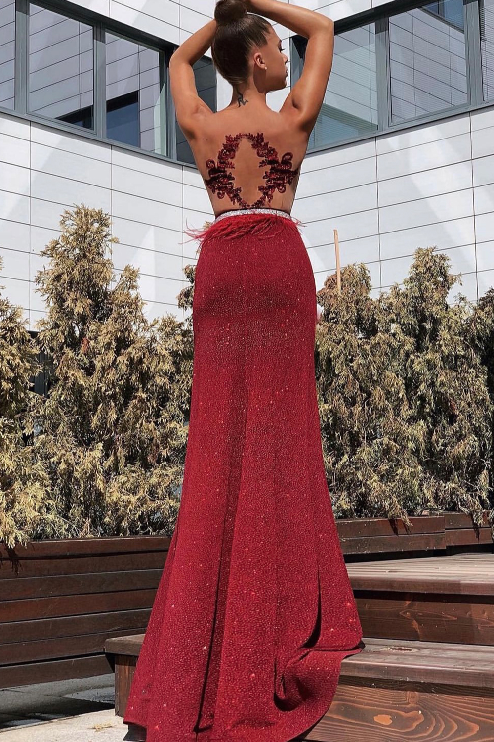 Prom maxi skirt and crop top best sale