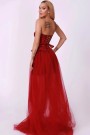 MAXI SKIRT AND CROP TOP SET 3 PARTS BELINDA GLITTER LACE TULLE RED