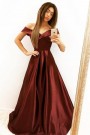 MAXI SKIRT AND CROP TOP SET ALEXANDRA SATIN BURGUNDY 