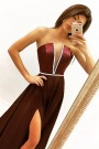 MAXI SKIRT AND CROP TOP SET CELIN SATIN BURGUNDY 