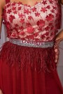 MAXI 2 PIECE DRESS WENDY LACE TULLE TRICOT BURGUNDY