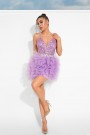 MINI SKIRT AND CROP TOP SET MILAN 2 PARTS SEQUIN TULLE LAVENDER