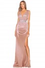 MAXI ROCHIE BIANCA DANTELA SATIN AUR ROZ